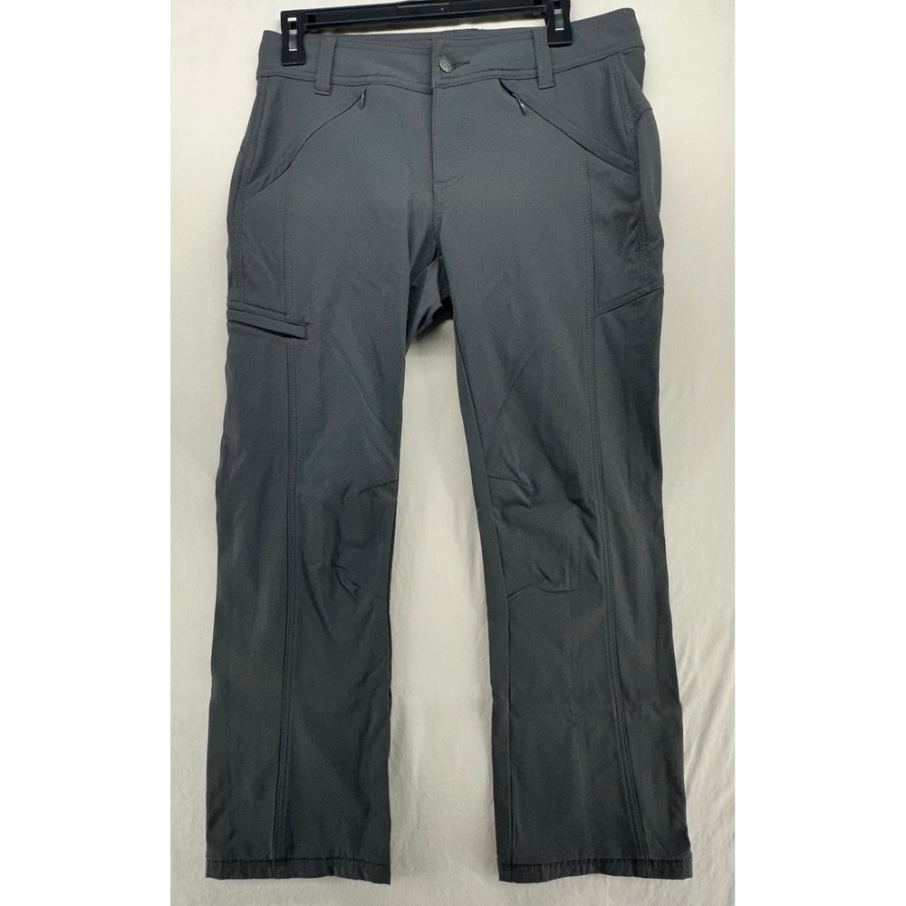 Prana Halle Hiking Pants Gray Stretch Zion Straight Leg Outdoor Trousers Size 6